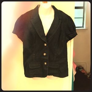 🐞Dark Denim Short Sleeve Blazer Sz XL🐞